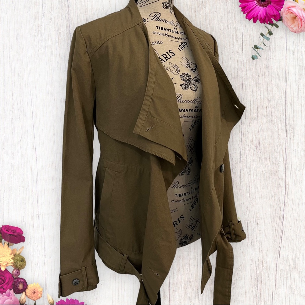 NWT J.O.A. Just One Answer Long Sleeve Military Green Utility Jacket Size Small - Picture 3 of 11